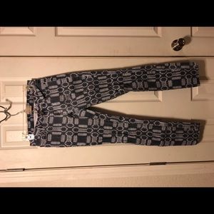 High rise, straight leg, denim.